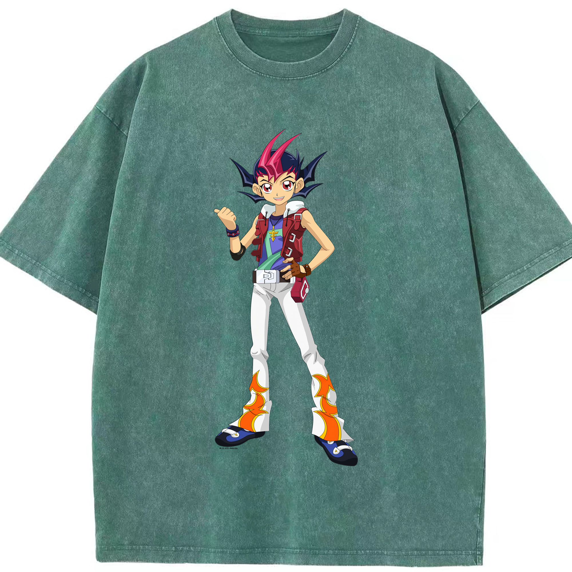 （画像用） 遊☆戯☆王 Yu-Gi-Oh! 綿100% ヴィンテージ風 半袖Tシャツ（フロントプリント）